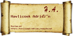 Havlicsek Adrián névjegykártya